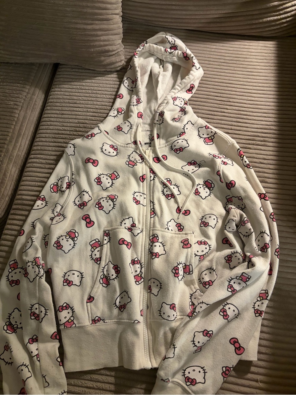 Hello Kitty Cream Zip Hoodie